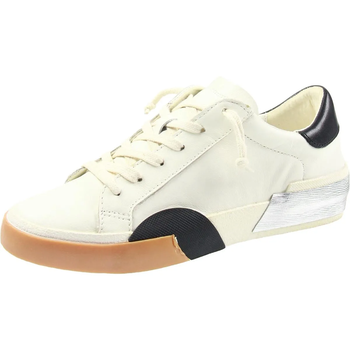 Womens Two Tone Leather Casual And Fashion Sneakers