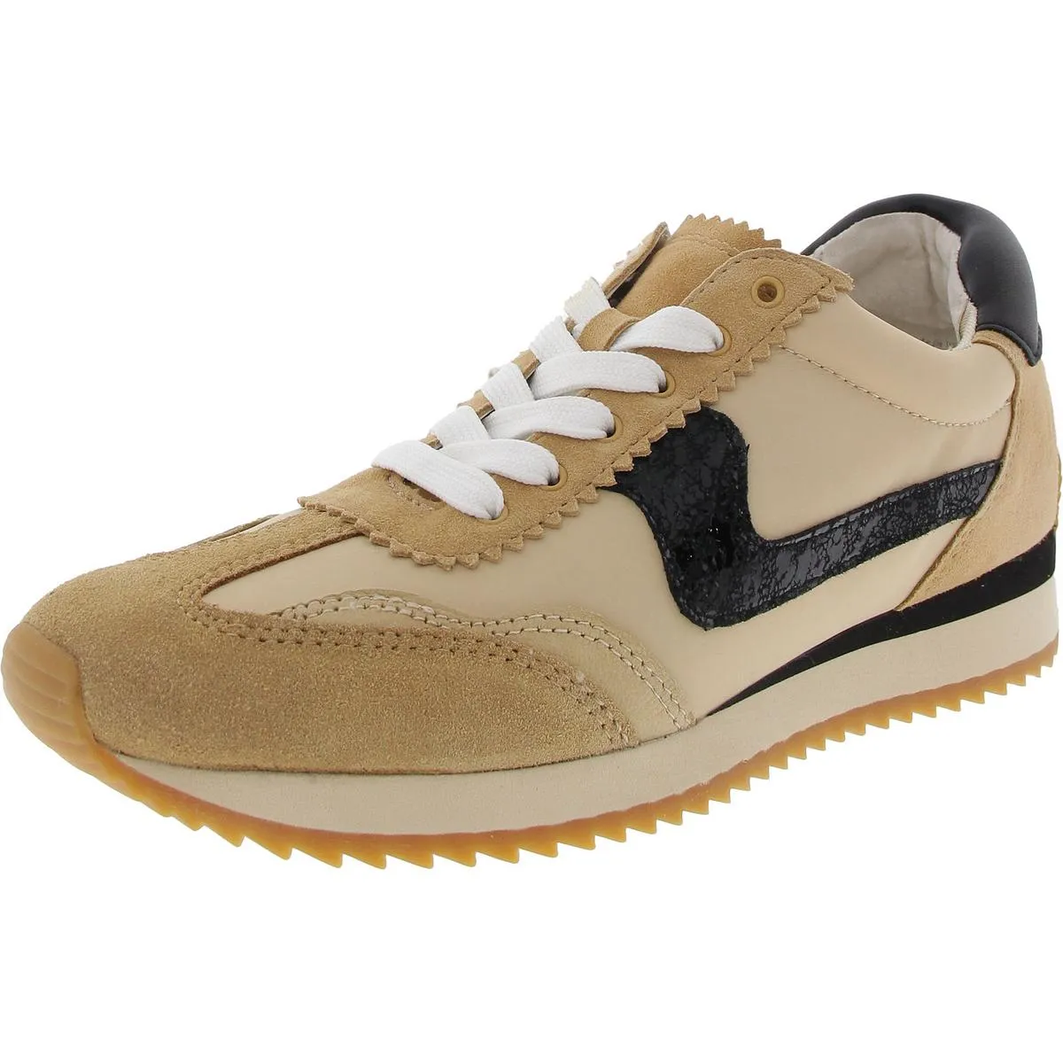 Womens Two Tone Leather Casual And Fashion Sneakers
