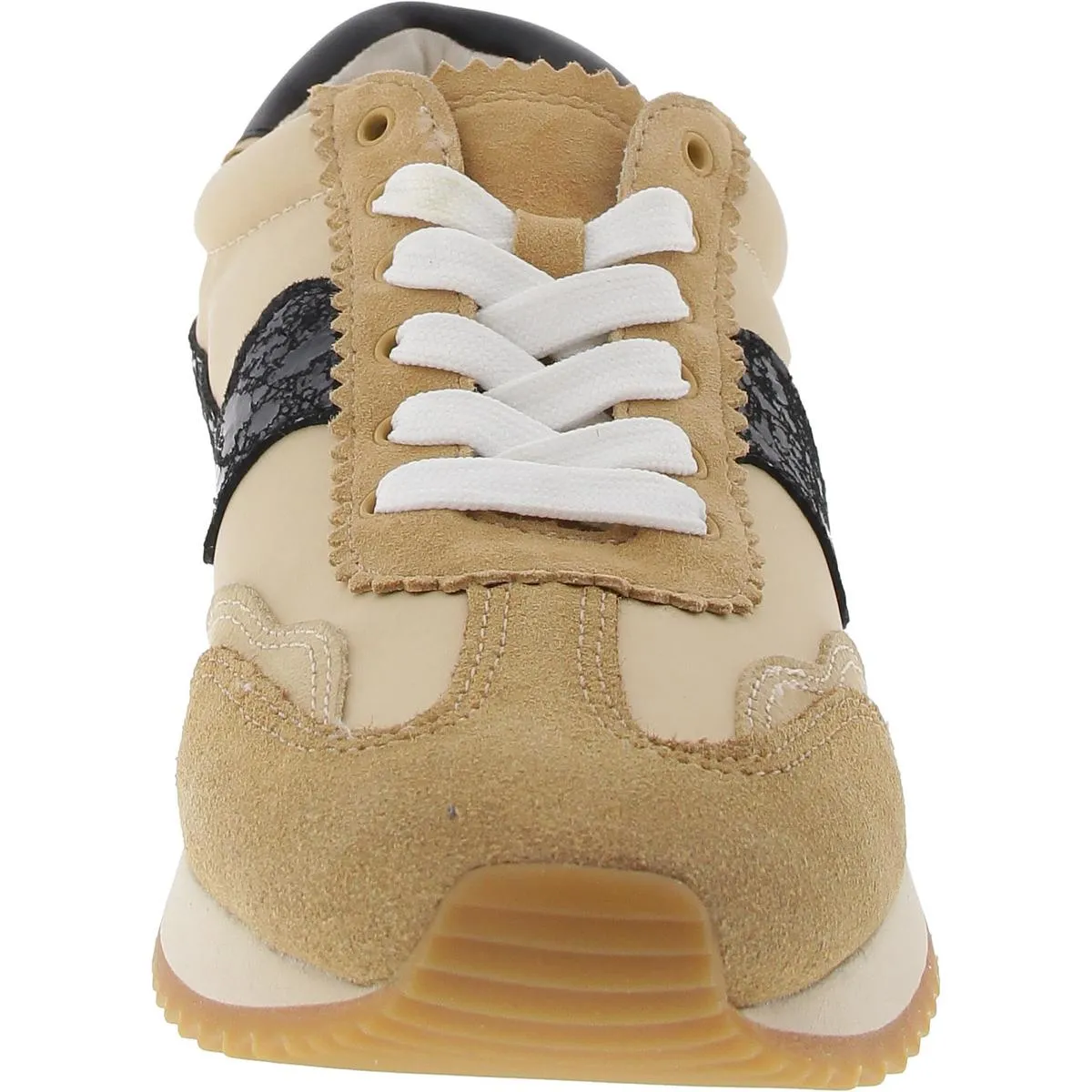 Womens Two Tone Leather Casual And Fashion Sneakers
