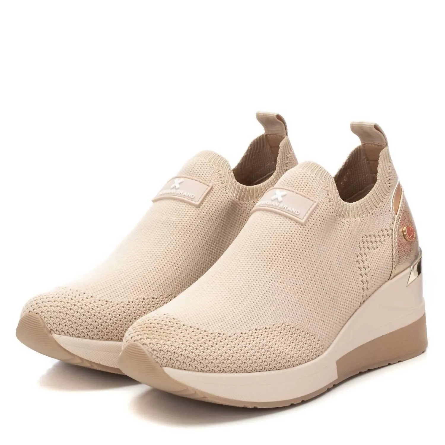 Women's Wedge Comfort Sneakers In Beige