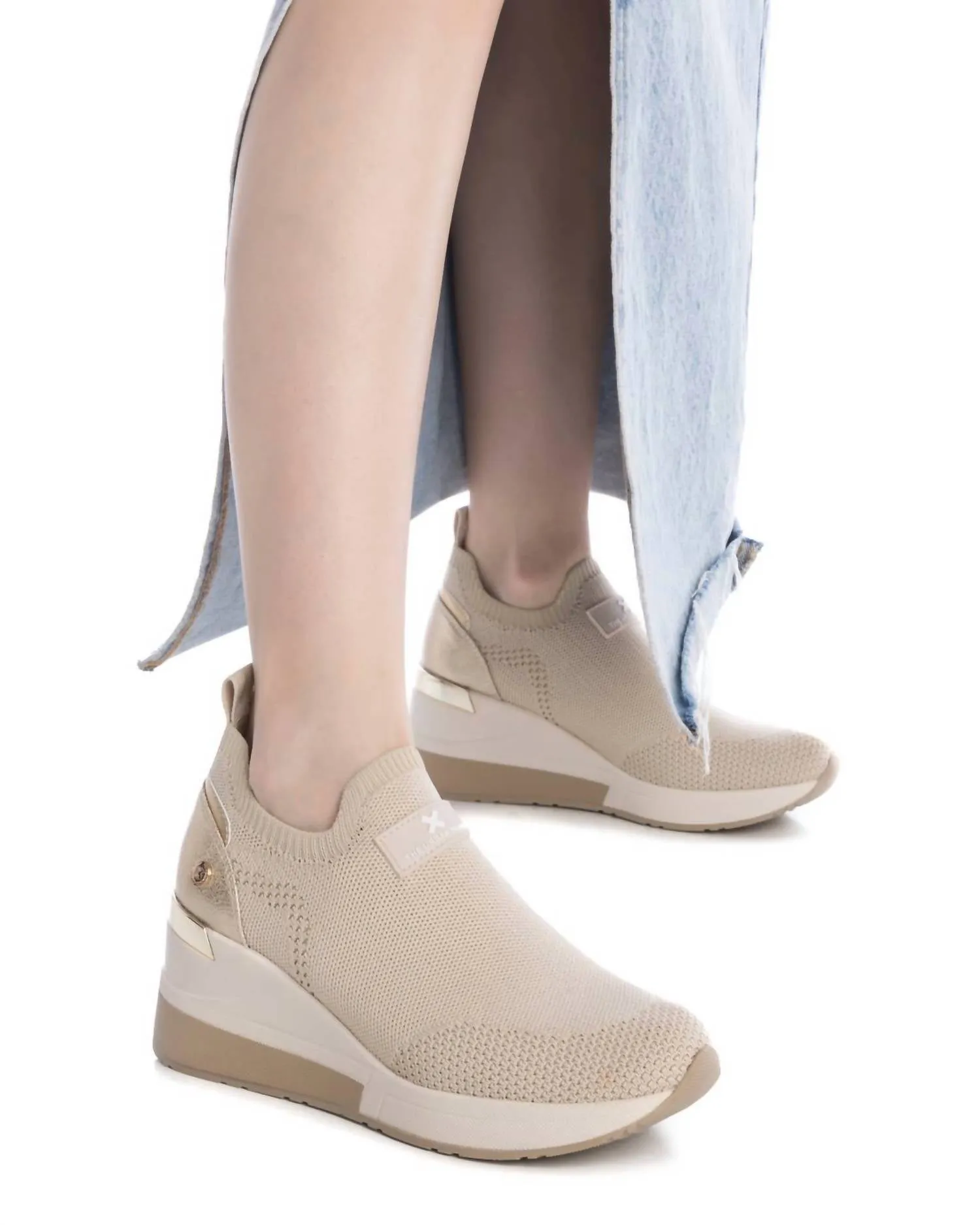 Women's Wedge Comfort Sneakers In Beige
