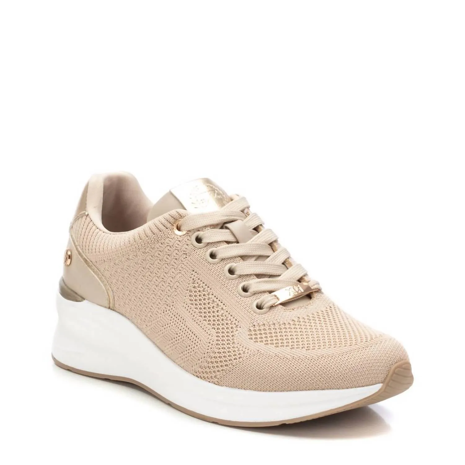 Women's Wedge Sneakers In Beige