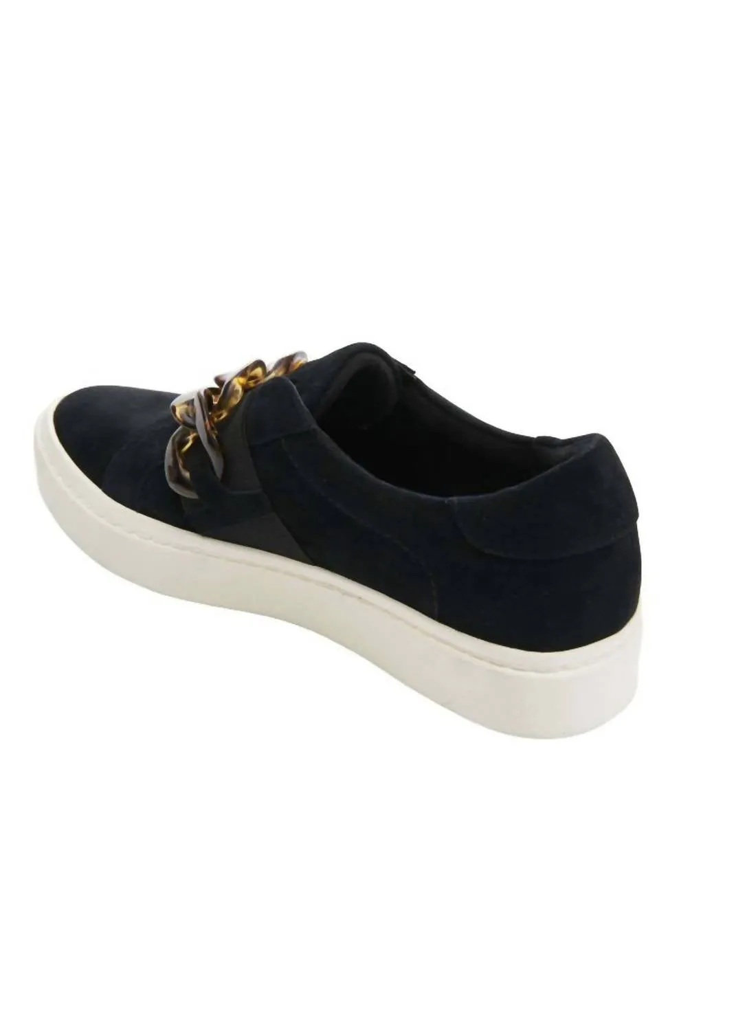 Women's Yazz Slip On Chain Sneaker In Black Suede