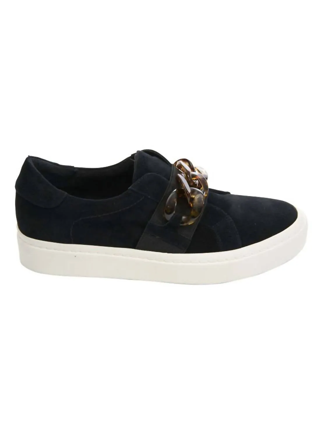 Women's Yazz Slip On Chain Sneaker In Black Suede
