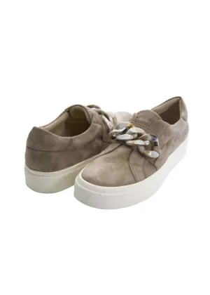 Women's Yazz Slip On Chain Sneaker In Truffle Suede