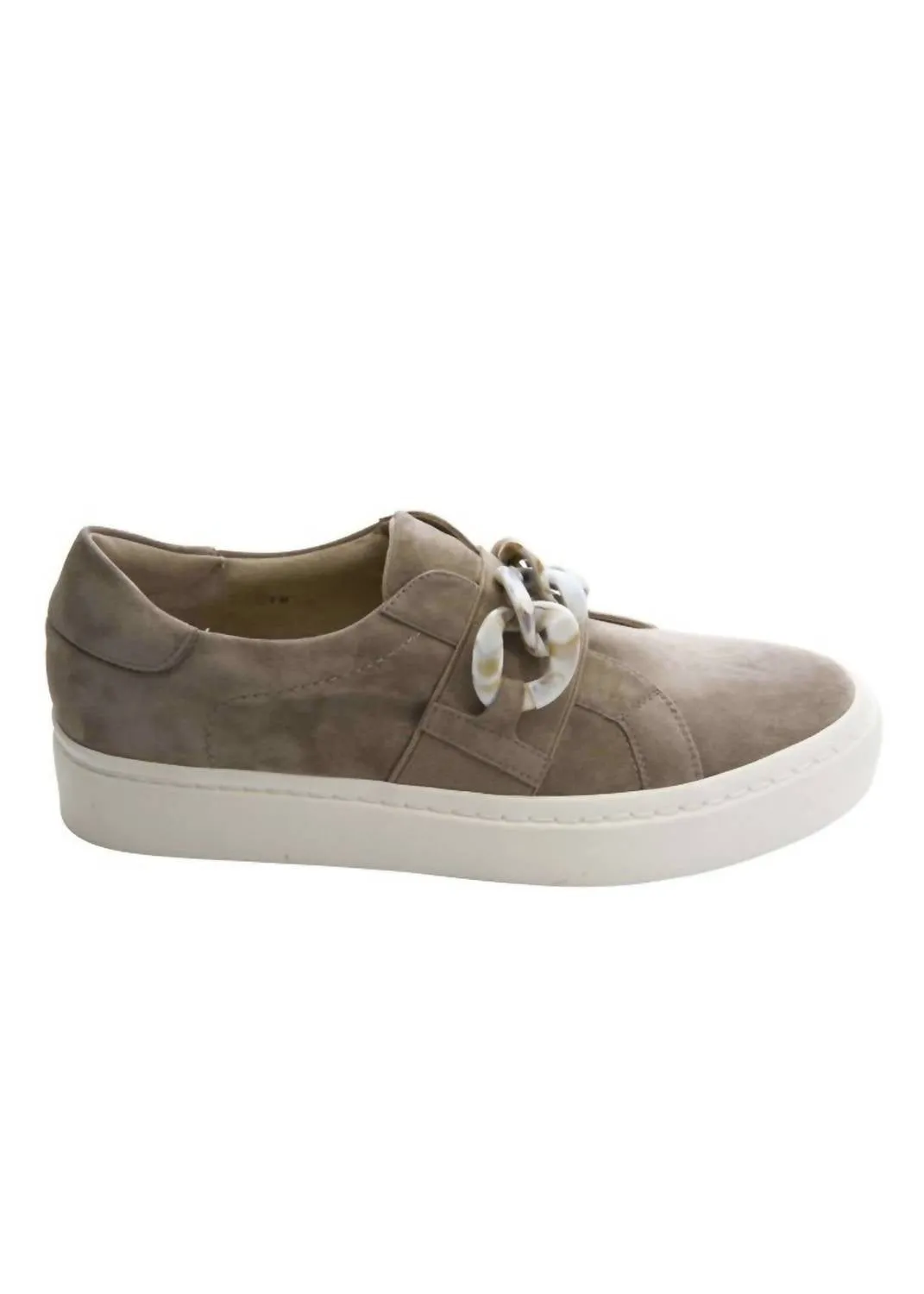 Women's Yazz Slip On Chain Sneaker In Truffle Suede