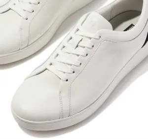 Womens's Rally Crystal Backtab Leather Sneaker In White/black