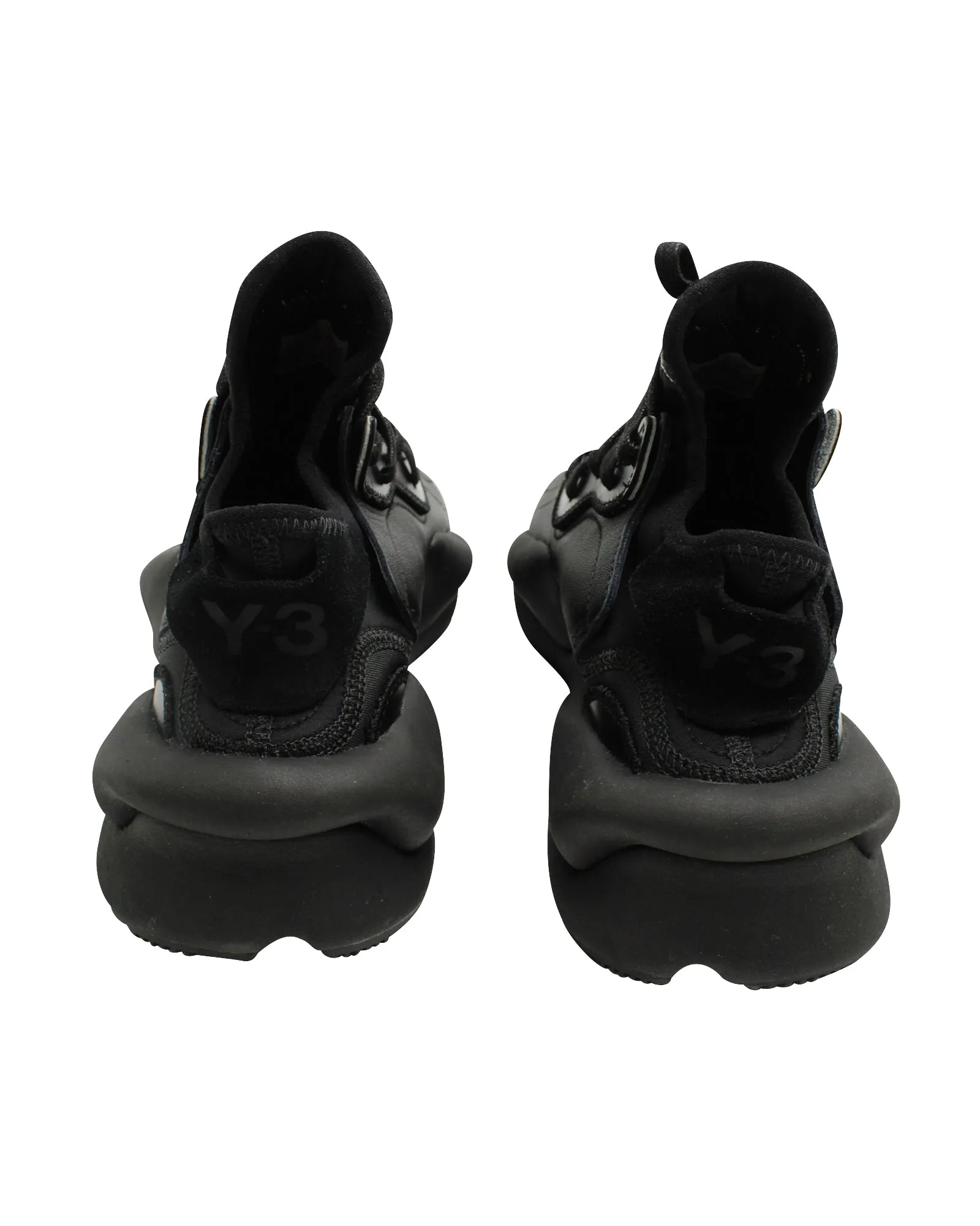 Y-3 Kaiwa Sneakers in Black Leather