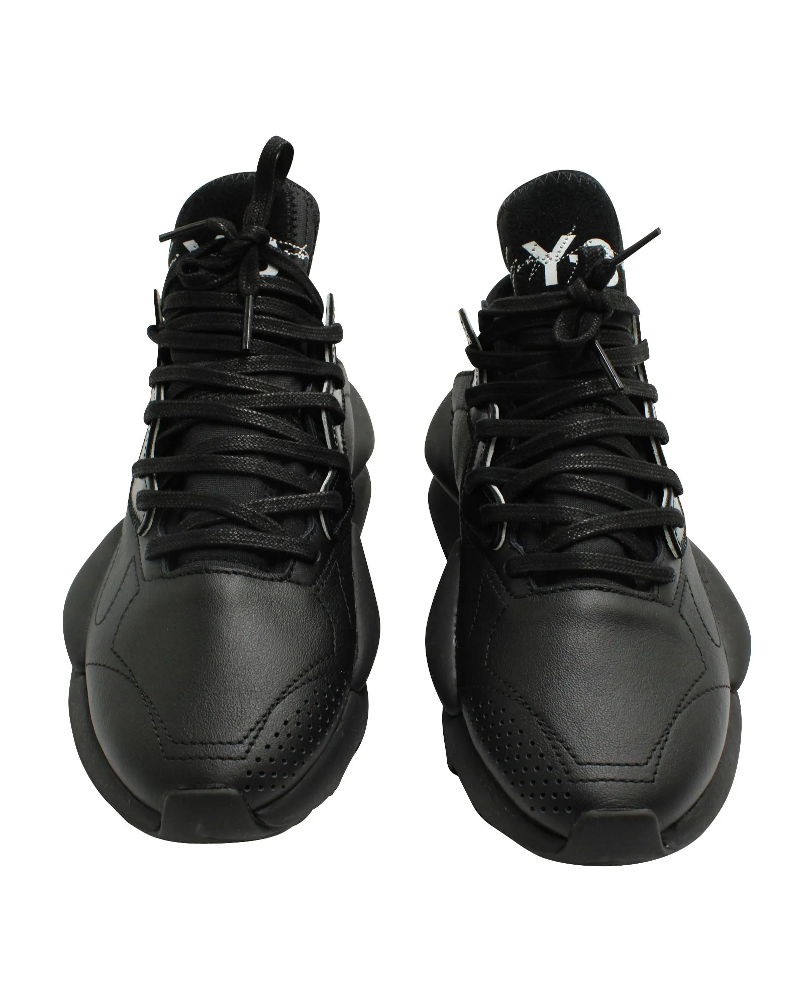 Y-3 Kaiwa Sneakers in Black Leather