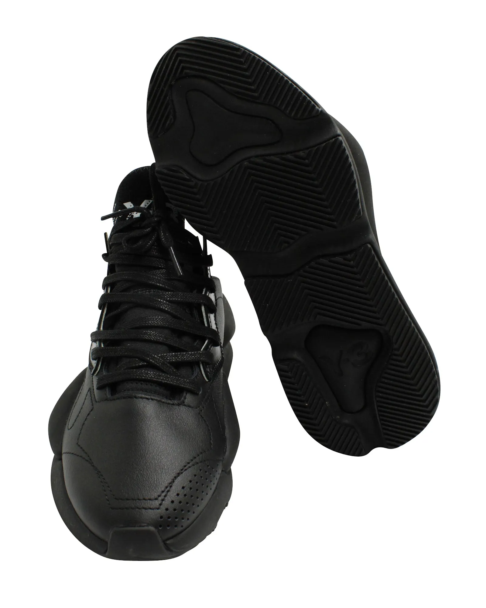 Y-3 Kaiwa Sneakers in Black Leather