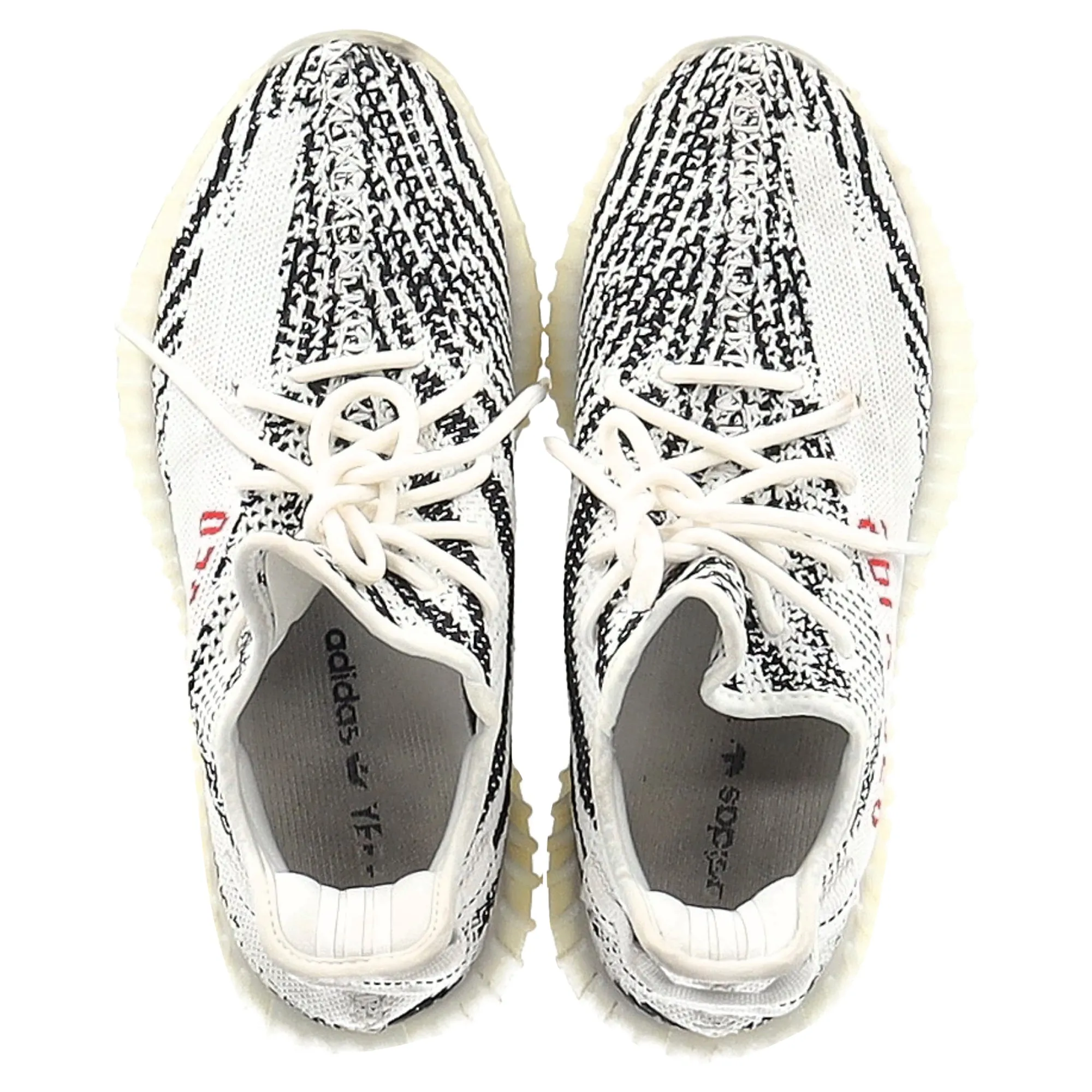 Yeezy Boost 350 V2 Zebra Sneakers in White Cotton