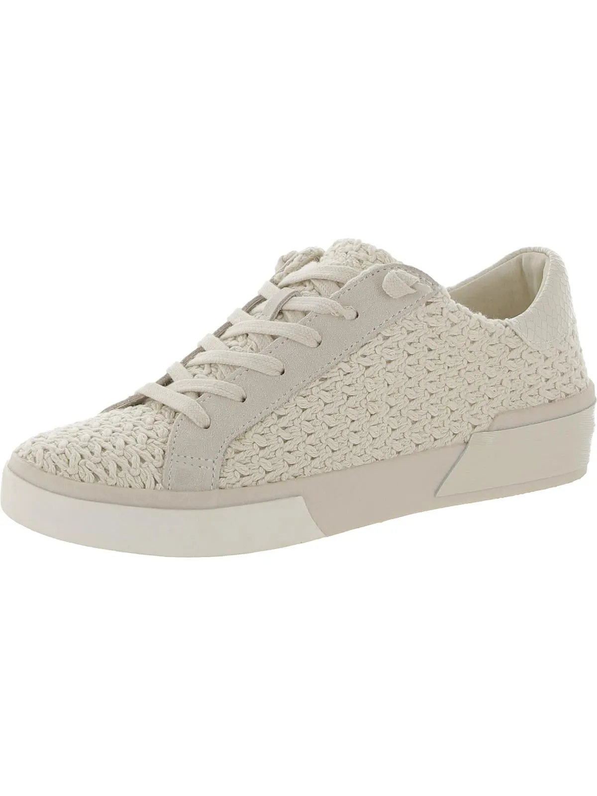 ZINA CROCHET Womens Leather Cushioned Footbed Casual And Fashion Sneakers