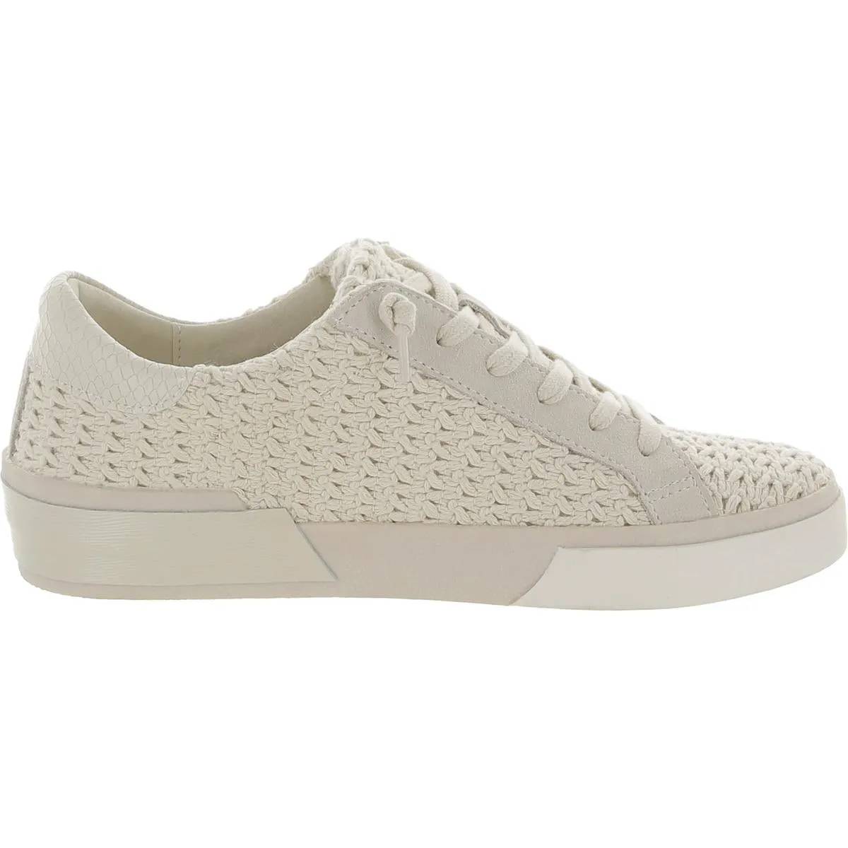 ZINA CROCHET Womens Leather Cushioned Footbed Casual And Fashion Sneakers
