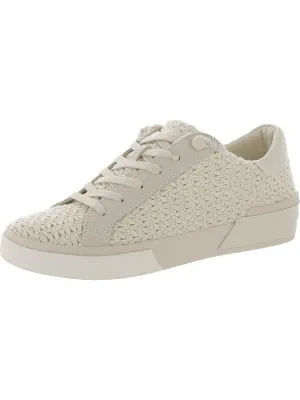 ZINA CROCHET Womens Leather Cushioned Footbed Casual And Fashion Sneakers